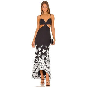 Amur Adalia Cutout Dress in Black 8 New Long Maxi Gown Womens